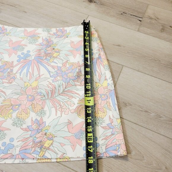 Talbots Pencil Skirt Ladies Petite 4 Pastel Colors Floral Jungle Parrot Tropical - Picture 2 of 5